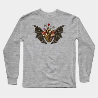 Awesome steampunk heart with wings Long Sleeve T-Shirt